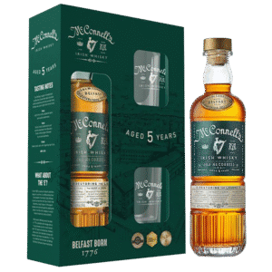 McConnell’s 5 YO Whisky Giftpack met twee glazen - product shot